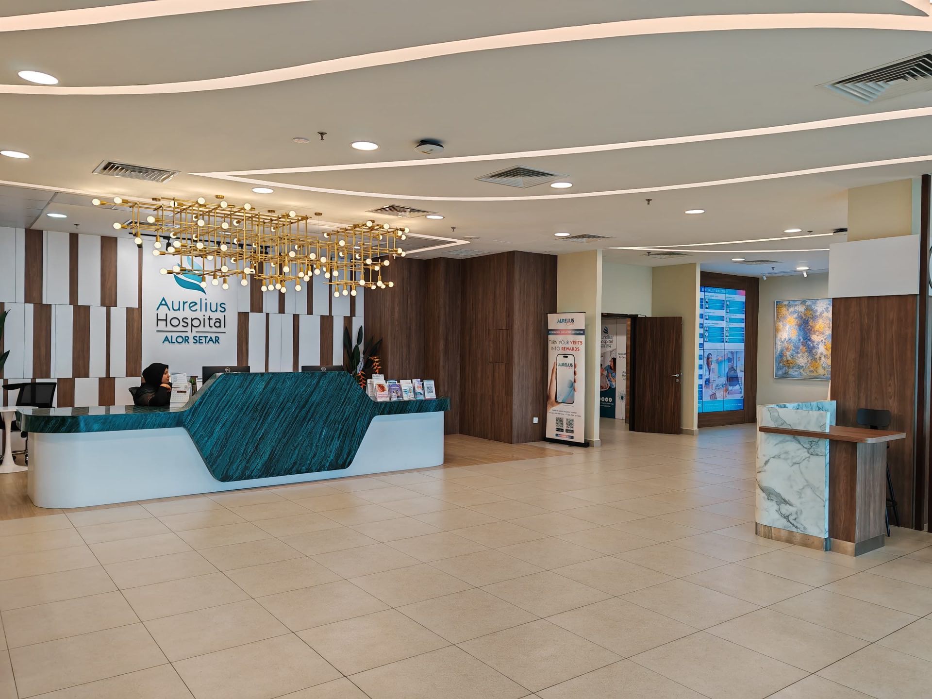 Reception Desk and Art Feature